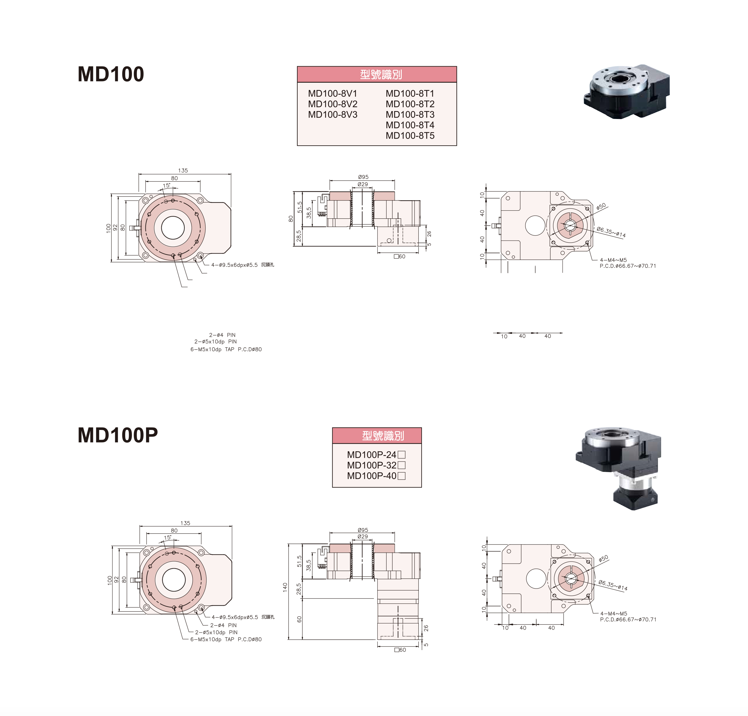 MD100 中空旋轉臺